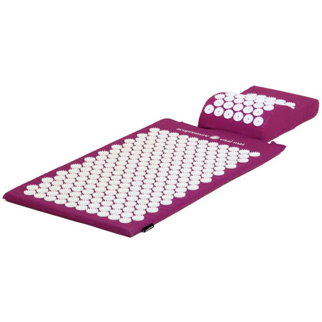 Tappetino per agopressione set con cuscino testa Akupressure Vital melanzana