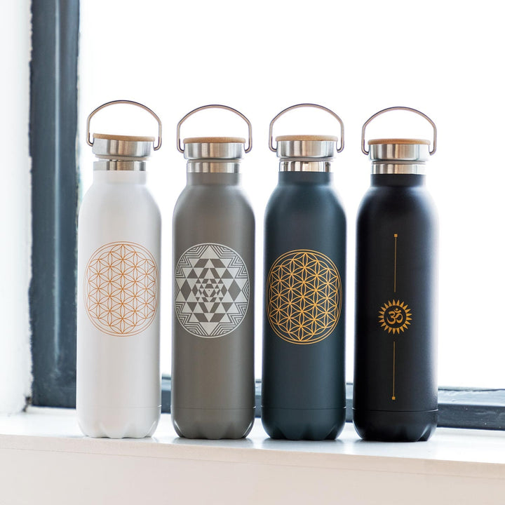 Termos 600ml in acciaio inox per Yoga-meditazione-pilates con disegni e colori vari Bodhi