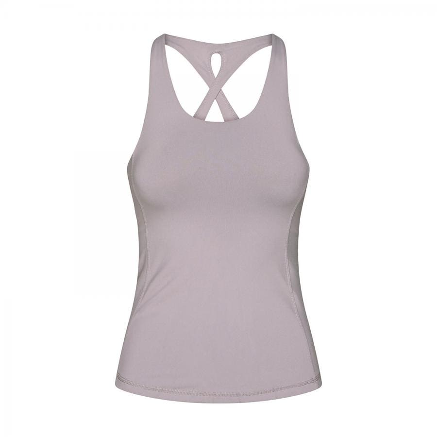 Top Niyama 'crodded back' con reggiseno integrato e coppe rimovibili  malva davanti