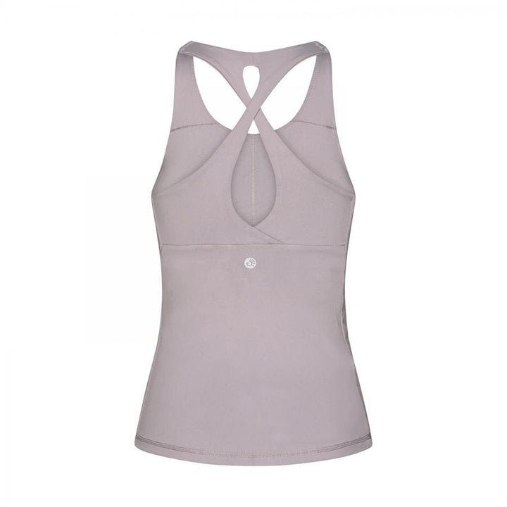 Top Niyama 'crodded back' con reggiseno integrato e coppe rimovibili malva back
