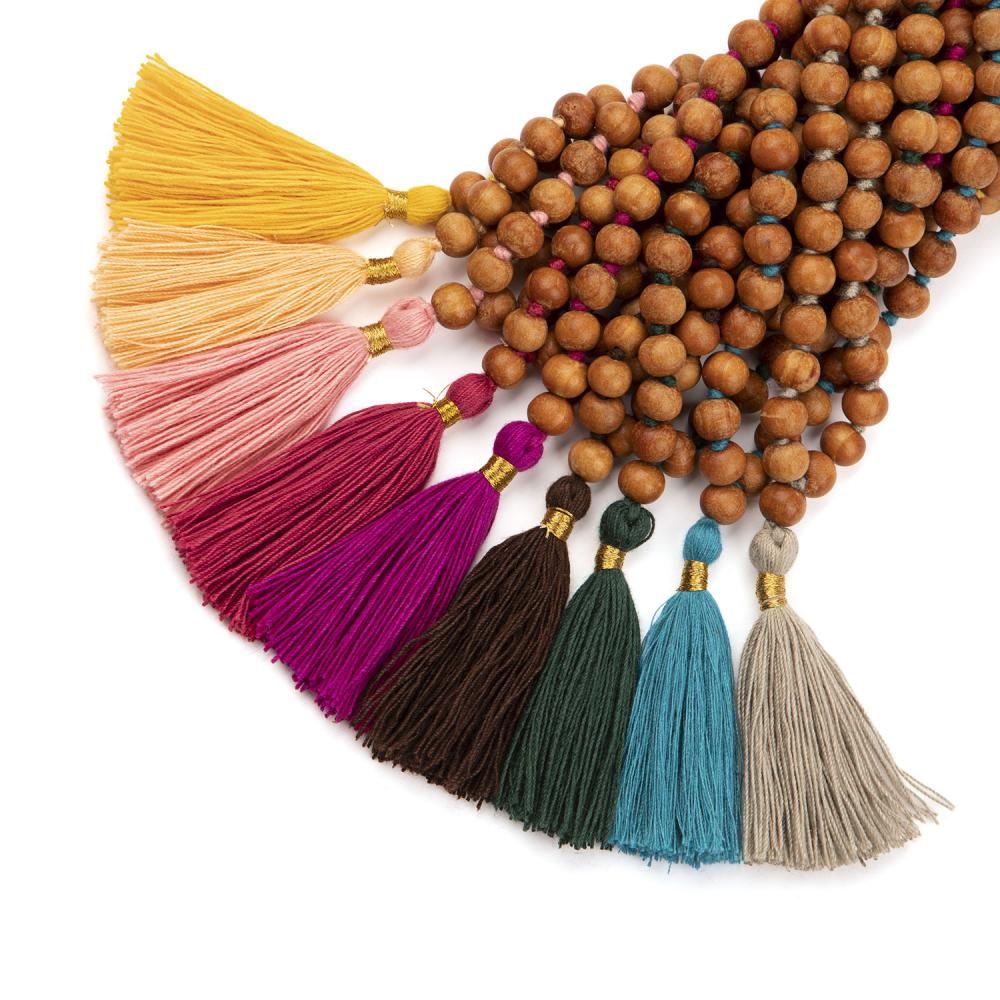 Nappine colorate per il mala in legno di sandalo profumato