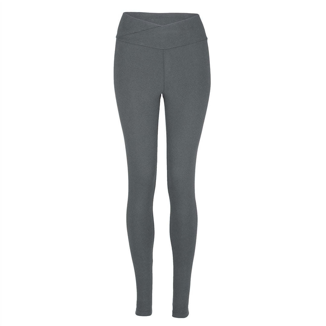 Legging yoga-fitness-pilates bordo vita incrociato fango