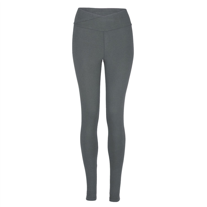 Legging yoga-fitness-pilates bordo vita incrociato fango