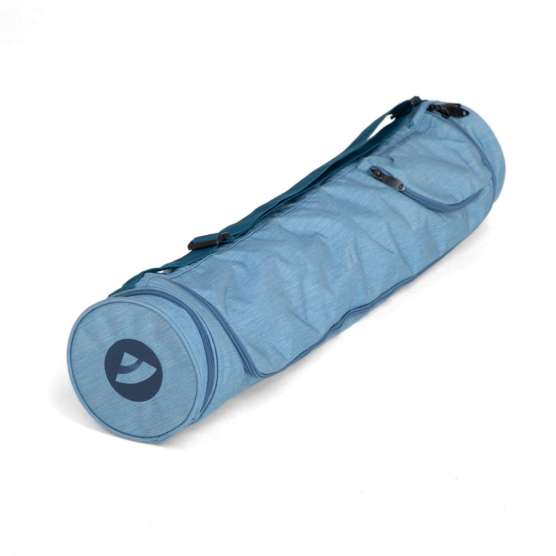 Borsa porta tappetino yoga ASANA impermeabile, con tasche, celeste per tappetini 70cm