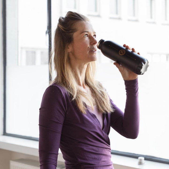 Termos 600ml in acciaio inox per Yoga-meditazione-pilates con disegni e colori vari durante pratica